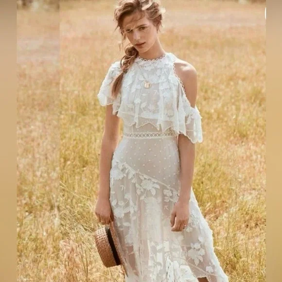 Zimmermann | Dresses | Zimmermann Offshoulder Embroidered White Dress |  Poshmark